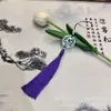 Venda Direta do Fabricante: Flor Redonda de Concha de Ácido Acético Pingente de Borla Estilo Antigo Broche Hanfu Pingente de Borla Acessório DIY Pingente