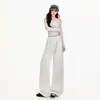 2026 Nuevos Pantalones Casuales de Moda para Mujer Pierna Recta Adelgazantes Estilo Americano Cordón Cintura Elástica Deportivos Con Felpa de Soporte Dropshipping