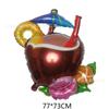 Globo de aluminio decorativo con diseño de verano y temática de cumpleaños, transfronterizo, nuevo, 2002, con jugo de coco hawaiano