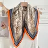 Pañuelo de Seda Estilo Chino Jardín de Suzhou, 70X70 Cm, Pañuelo Cuadrado Pequeño de Seda Artificial para Mujer, Pañuelo de Cabeza Estilo Vintage Primavera y Otoño, Pañuelo Protector de Cuello, Chal