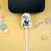 Protector de cable de datos acrílico 2D, previene la rotura, presenta diseños de animales de dibujos animados, cable de datos para teléfono Tipo-C, para ventas transfronterizas