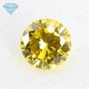Huagang gema redonda dourado amarelo zircão único buraco atacado fundo pontiagudo sintético CZ gema pedra nua furo de broca DIY