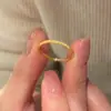Mini Anel de Glitter Fino de Círculo Completo, Brilhante para o Dia a Dia, Anel Exquisito para Empilhar, Anel Simples Branco e Nobre, Ouro de Imitação