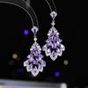 Indústria Pesada Acessível Luxo Brilho Super Zircônia Inlaid Brincos Agulha de Prata S925 Novo Gota d'Água Pétala Vestido com Brincos