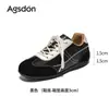 Zapatillas de Entrenamiento Retro Alemanas Aogushi Deng para Mujer 2026 Nuevo Otoño/Invierno Negras Casuales Zapatos de Forrest Gump Cómodos para Viajar Zapatos con Plataforma