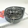 Cinto Chrome Hearts Estilo Americano Novo Ch Classic Cross Inspirado em Celebridades, Cinto Personalizado, Cinto de Couro Punk Western