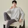 Pijama para hombre 2026 nuevo modelo primavera y otoño modal manga larga ropa de casa fina verano habitación con aire acondicionado hombres conjunto de pantalones largos