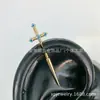 Astmf-136 Aleación de Titanio Espada Sagrada Arete G23 Titanio Rosca Interna Zirconia Joyería para Piercing Cabeza de Arete
