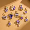 Colgante Transfronterizo Estilo Europeo y Americano Cobre Morado Microincrustado Circonita Accesorios de Joyería DIY de Alto Grado Personalizados Comercio Exterior Accesorios Versátiles