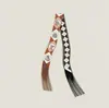 Bufanda con Borla Redonda 130*5 cm, Bufanda de Sarga de Seda Artificial, Cinta para el Cuello de Moda y Versátil, Lazo para Bolso