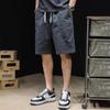 Shorts de Trabajo Retro Americanos para Hombre Patchwork Deportivos Hasta la Rodilla Shorts Japoneses de Moda Holgados Casuales para Playa Shorts de Media Longitud