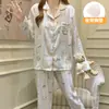 Pijama lindo y femenino de algodón nube con solapas, suave y amigable con la piel, cómodo, transpirable, corte holgado, conjunto casual para estar en casa