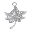 Pulseira Colar Pingente Acessório DIY Materiais Folha de Bordo Prateada Ponto Diamante Liga Conector de Pingente Único Acessório
