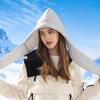 Otoño e Invierno Protección para los Oídos Moda Sombrero Personalizado para Mujer Cortavientos Impermeable Ajustable Cara Felpa Pequeña Relleno de Plumón Espeso Cálido