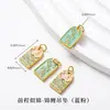 Colgantes de esmalte chapados en oro estilo chino con agujero pasante, alta retención de color, accesorios de cuentas para DIY para pulseras, collares y colgantes, al por mayor