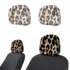Fundas para reposacabezas con estampado de leopardo de comercio exterior se pueden hacer según su diseño, fundas universales elásticas resistentes al desgaste y a prueba de polvo para reposacabezas