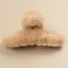 Acessório de Cabeça Estilo Coreano Maillard Pelúcia Grampo de Cabelo Outono e Inverno Feminino Flor Nuvem Simples Grande Peludo Presilha Tubarão Outono e Inverno