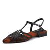 Zapatos Romanos Tejidos de Tacón Bajo Sandalias de Verano para Mujer Nueva Moda Combinación Versátil Punta Abierta para Exterior Viaje Playa
