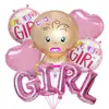 Globo de Película de Aluminio con Letras para Niño y Niña, Paquete para Celebración, Decoración para Fiesta de Revelación de Género de Bebé Niño y Niña