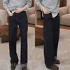 Jeans rectos casuales de moda otoñal para hombre, de nicho, versátiles, elegantes, vintage, desgastados