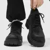 Botas Martin para Hombre Zapatos de Cuero Retro Americano Suela Gruesa Punta Ancha Derby Aumentador de Altura Botas de Trabajo Transfronterizo Talla Grande Zapatos de Cuero Casual