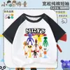 Camiseta Raglan Manga Curta Verão Suzys Restauran para Meninos e Meninas Top Tendência