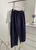 Calça Baggy de Algodão Lavado Fina Petite para Mulheres, Leve, Respirável, Afinando, Cropped, Perna Larga, Harem para o Verão
