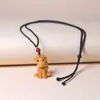 Colar Pingente para Pescoço Thuja Taihang Esculpido Doze Signos do Zodíaco Colar Pingente para Pescoço Criativo Esculpido à Mão Doze Signos do Zodíaco