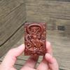 Relâmpago arroxeado Madeira Zhao Gongming pingente Taoísta instrumento acessórios portáteis material antigo escuro esculpido à mão polido