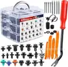 Caja de 635 Clips, 22 Tipos de Sujetadores de Combinación para Reparación de Parachoques, Juego de Clips de Plástico de Nylon para Automóvil
