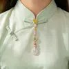 Estilo nacional Caractere Fu Fechadura Ruyi Fivela Ping'an pingente fresco rosa claro acessório de peito Hanfu Qipao chinês ornamento de lapela pendurado