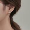 Aretes de Cruz de Aguja de Plata 925 para Mujer, Diseño Nicho Nuevo Moderno, Aretes de Alta Gama, Simples Elegantes