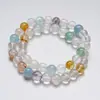 Pulsera de Cristal Rosa Natural Mundo Plateado para Mujer, Versátil Pulsera de Cristal Amarillo Super Siete Aguamarina Torre al por Mayor