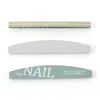 Esponja cinza-esverdeada em meia-lua reparo de unhas ferramentas para unhas esmalte de unha esmalte de unha lixa fina dupla face contusão