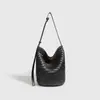 Bolso de Mano de Nicho para Mujer Modelo 2026 para Comercio Exterior y Ventas Transfronterizas, Bolso de Cubo Tejido a Mano, Bolso de Hombro Cruzado Único, Bolso de Axila de Gama Alta para Mujer