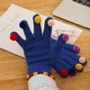 Lindos Guantes de Punto sin Dedos Coreanos de Frijol de Azúcar Pequeño, Guantes Cálidos de Cinco Dedos Compatibles con Pantalla Táctil para Otoño e Invierno, Personalizables para Ciclismo