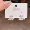 Pendientes Exquisitos y Pequeños de Cruz con Circonita y Perla para Mujer, Aguja de Plata 925, Elegantes Franceses, Nicho de Gama Alta para Mujer
