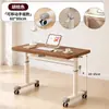 Mesa de Computador Móvel, Mesa de Cabeceira Personalizada para Quarto, Mesa Simples de Estudo para Casa de Estudante, Mesa de Escritório Ajustável com Manivela