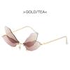 Gafas de sol con alas de libélula transfronterizas 2021 nuevas para mujer pasarela gafas de sol degradadas exageradas gafas de celebridad de Internet