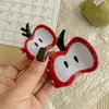 Grampo de Cabelo de Ácido Acético Maçã Fofa para Mulheres Prendedor de Cabelo para Meio Rabo Clipe de Tubarão Criativo Distintivo Grampo Divertido Acessório de Cabelo