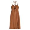 Aliexpress 2025 Verano Nuevo Estilo Europeo y Americano Sexy Ajustado Espalda Descubierta Estilo Lencería Vestido para Mujer con Tirantes Finos de Espagueti Longitud Media