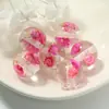 Pingente Glaciar Pó Dourado Contas de Flor Contas Redondas Contas com Furo Reto Pulseira de Resina Material para Joias DIY Acessórios