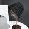 Sombrero de Cubo Nicho Japonés para Mujer Verano Calado Tejido de Paja Sombrero para el Sol Cubre la Cara Sombrero de Pescador Estilo Coreano Sombrero de Cubeta Sombrilla
