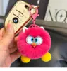 Piel Sintética de Conejo Rex Gafas Lindas Llavero de Bola de Carbón Pequeña Colgante de Peluche Muñeco de Dibujos Animados Colgante para Bolso