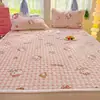 Funda de colchón acolchada de terciopelo de leche de invierno para dibujos animados para dormitorio, uso doméstico, tatami, colchón delgado acolchado, dormitorio, sábana con forro polar