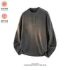 2026 Comércio Exterior Transfronteiriço Base de Veludo Alemão Camiseta de Manga Longa Henry Cor Sólida Outono Inverno Solta Quente Camiseta Base Roupas Masculinas