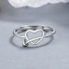 Anillo de plata esterlina 925 que atraviesa el corazón para mujer Nuevo estilo diseño personalizado anillo abierto simple temperamento ins joyería de mano
