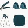 Set antiquemaduras para cocina: pinza multiusos para recipientes, pinzas para vaporera, levantador de platos, guantes antideslizantes y resistentes al calor, y herramientas para manipular platos