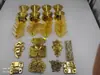 Accesorios para Equipaje Vintage, Estilo de Borde Alto y Bajo Doble Cerradura Grande, Cerradura de Maleta, Broche de Maleta Estilo Antiguo, Hebilla de Cerradura Color Dorado