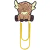 Vaca das Terras Altas Desenho Animado Estudante Papelaria DIY Divisória de Página Marcador de Página Pvc Clip de Papel Criativo Fofo Suprimentos de Escritório Transfronteiriços